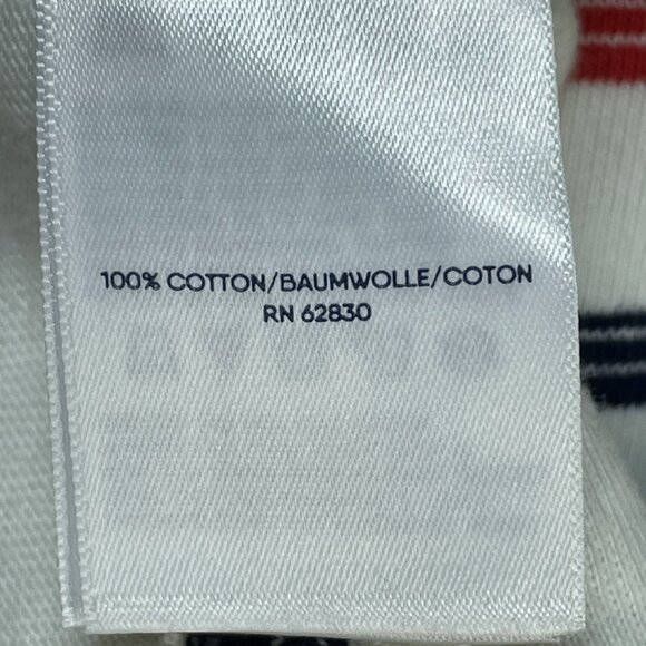 Lands End Cardigan Sweater Womans Size XS (2-4) White Blue Red Heavy Button Up - Picture 6 of 7